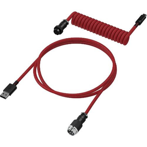 HyperX USB-C Coiled Cable Red-Black コイルケーブル レッド&ブラック 主にType-Cコネクタ付キーボード用 [6J677AA]