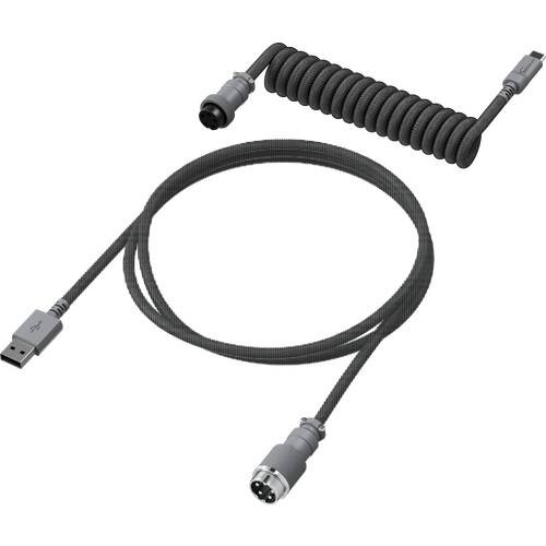 HyperX USB-C Coiled Cable Gray コイルケーブル グレー 主にType-Cコネクタ付キーボード用 [6J678AA]