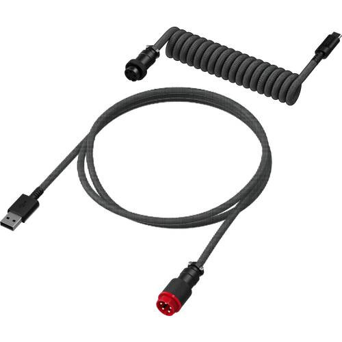 HyperX USB-C Coiled Cable Gray Black コイルケーブル グレー&ブラック 主にType-Cコネクタ付キーボード用 [6J679AA]