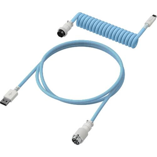 HyperX USB-C Coiled Cable Light Blue White コイルケーブル ライトブルー&ホワイト 主にType-Cコネクタ付キーボード用 [6J680AA]