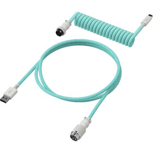 HyperX USB-C Coiled Cable Light Green White コイルケーブル ライトグリーン&ホワイト 主にType-Cコネクタ付キーボード用 [6J681AA]