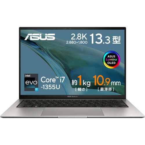 UX5304VA-NQI7W　Zenbook S 13 OLED　[ 13.3型 有機EL / 2880×1800 / i7-1355U / RAM:16GB / SSD:512GB / Windows 11 Home / バサルトグレー ]