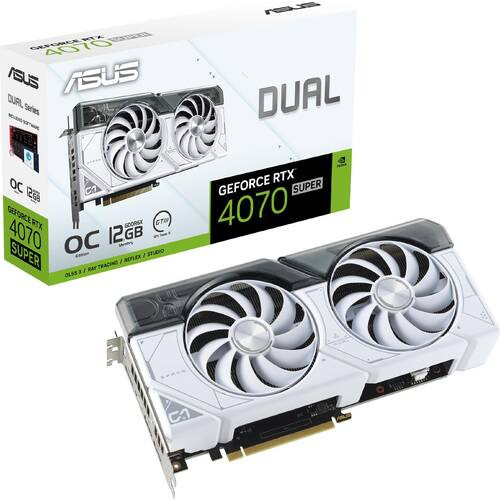 Dual GeForce RTX 4070 SUPER White OC Edition 12GB GDDR6X　DUAL-RTX4070S-O12G-WHITE