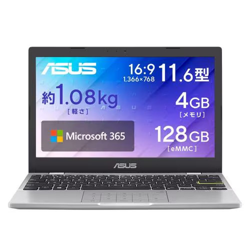 E210KA-N441WWS　Vivobook Go 12　[ 11.6型 / HD / Celeron N4500 / RAM:4GB / eMMC:128GB / Windows 11 Home (Sモード) / ドリーミーホワイト ]