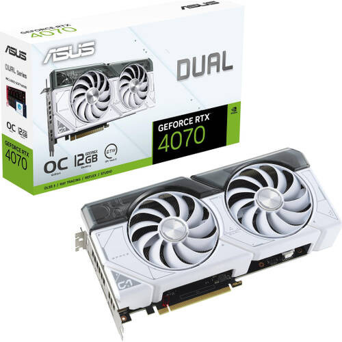 Dual GeForce RTX 4070 White OC Edition 12GB GDDR6X　DUAL-RTX4070-O12G-WHITE