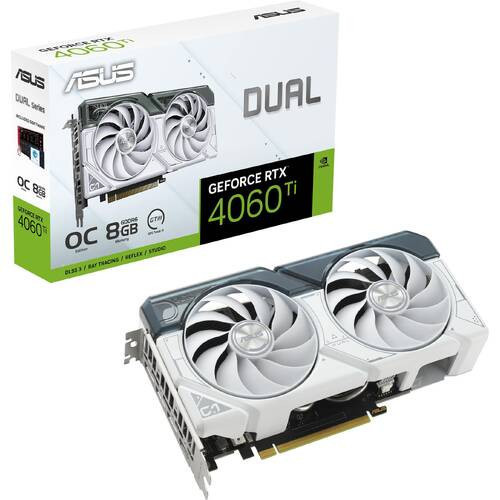 Dual GeForce RTX 4060 Ti White OC Edition 8GB GDDR6　DUAL-RTX4060TI-O8G-WHITE