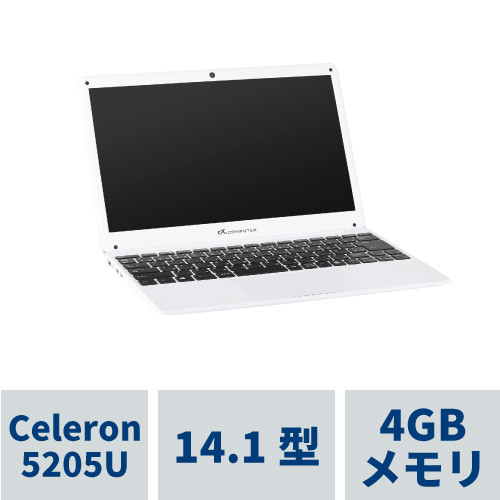 N1400L100T_PRO_WH 14型 フルHD IPS Celeron 5205U 4GBメモリ 64GB SSD Windows10 Pro ホワイト