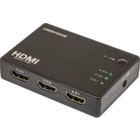 GH-HSWF3-BK HDMIセレクター 3ポート 4K 60FPS対応 手動切替(リモコンあり) ※HDMIケーブル別売