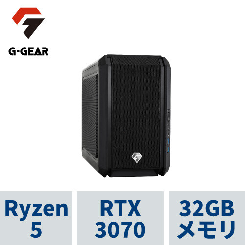G-GEAR mini GI5A-B204T_CP2 コンパクトゲーミングPC Ryzen5 5600X(6コア12スレッド) GeForce RTX 3070(LHR) 32GBメモリ 1TB SSD(M.2 NVMe Gen4) 無線LAN(802.11ax)対応 750W(80+GOLD)電源 Windows10 HOME