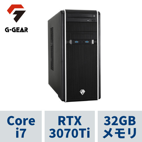 G-GEAR GA7J-H214ZB/SP1 i7-12700KF(Pコア8+Eコア4 / 20スレッド) GeForce RTX3070Ti 32GBメモリ 2TB SSD(M.2 NVMe Gen4) 無線LAN(802.11ax)対応 DVDマルチドライブ 750W 80+GOLD電源 Windows11 HOME