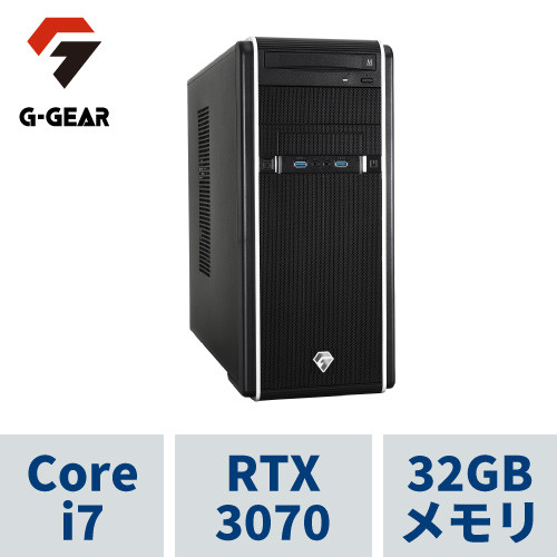 G-GEAR GA7JG221TN/CP1 ゲーミングPC（タワー型） i7-12700(Pコア8+Eコア4 / 20スレッド) 32GBメモリ(DDR4-3200) GeForce RTX3070(8GB GDDR6) 2TB SSD(M.2 NVMe Gen4) DVDマルチドライブ 750W(80+GOLD)電源 Windows10 HOME