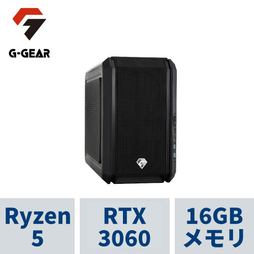 G-GEARmini ( Ryzen5 5600 / 16GBメモリ / GeForce RTX3060(12GB) / 1TB SSD(M.2 NVMe) / Windows11 HOME) GI5A-E221BN/CP1