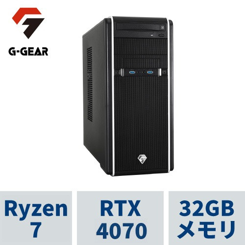 G-GEAR ( Ryzen7 5700X / 32GBメモリ / GeForce RTX4070 / 1TB SSD(M.2 NVMe Gen4) / Windows11 HOME) GA5A-D221BN/NT2  )