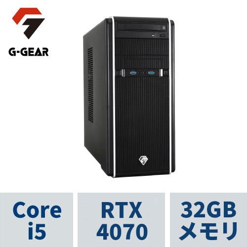 G-GEAR ( Corei5-13500 / 32GBメモリ / GeForce RTX4070 / 2TB SSD(M.2 NVMe) / Windows11 HOME) GA5J-C230BN/CP3