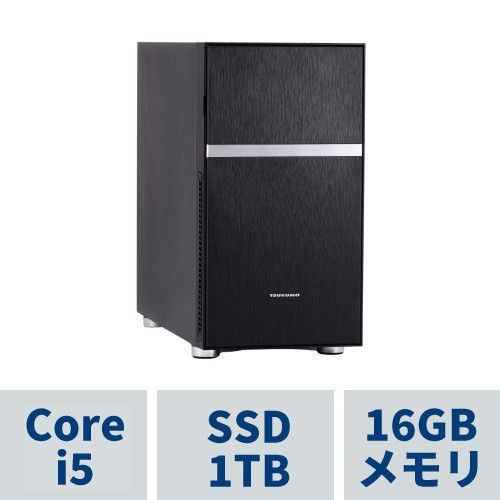 TSUKUMO PC ( Corei5-13400 / 16GBメモリ / 1TB SSD(M.2 NVMe) / DVDマルチドライブ / Windows11 HOME) TM5J-B230BN/R/CP1