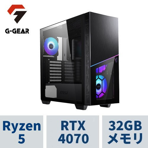 G-GEAR Powered by MSI ( Ryzen5 7500F / 32GBメモリ / GeForce RTX4070 / 1TB SSD(NVMe Gen4) / Windows11 HOME) GM5A-E233BN/A/CP1