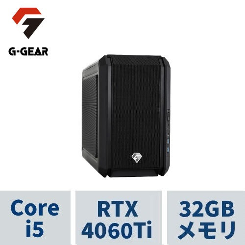 G-GEARmini ( Corei5-14500 / 32GBメモリ / GeForce RTX4060Ti(8GB) / 1TB SSD(M.2 NVMe) / Windows11 HOME) GI5J-D241BN/CP1 ※5/25頃出荷予定