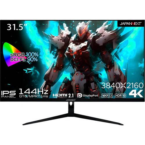 【中古品】 JN-IPS315G144UHDR 31.5インチ 4K ゲーミングモニター 144Hz 1ms(MPRT) IPSパネル