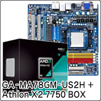 ★Athlon X2 7750 BOX (Socket AM2+) + GA-MA78GM-US2H セット
