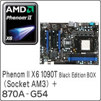 ★Phenom II X6 1090T Black Edition BOX (Socket AM3) + 870A-G54 セット