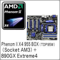★Phenom II X4 955 BOX (Socket AM3) + 890GX Extreme4 セット