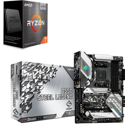 セット商品（AMD + ASRock） AMD Ryzen 7 5800X3D + ASRock B550 Steel 
