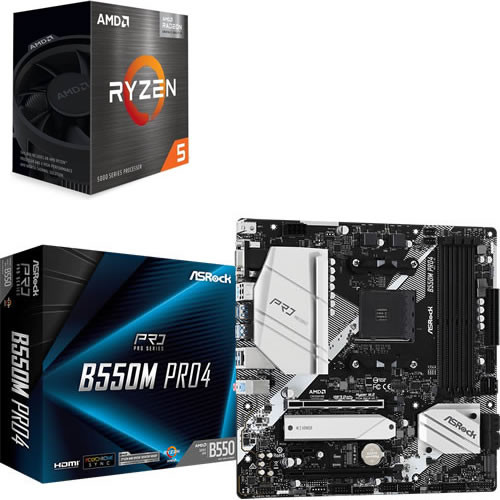 セット商品（AMD + ASRock） AMD Ryzen 5 5600G + ASRock B550M Pro4