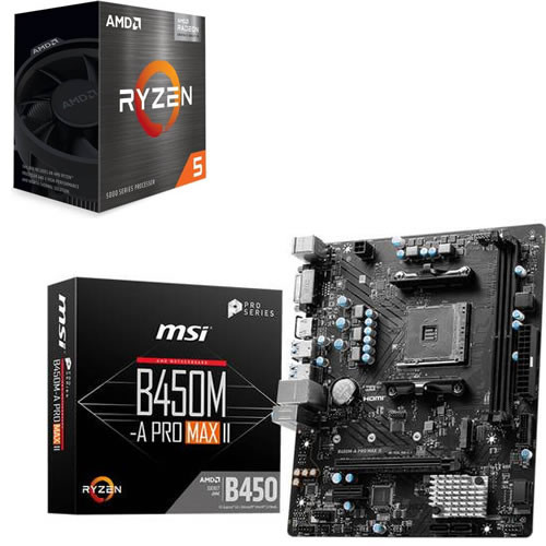 AMD + MSI AMD Ryzen 5 5600G + MSI B450M-A PRO MAX II
