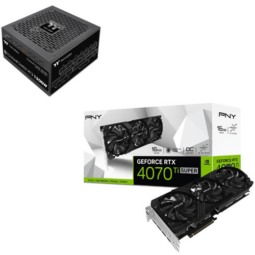 TOUGHPOWER PF3 1200W　PS-TPD-1200FNFAPJ-3 + GeForce RTX 4070Ti SUPER 16GB VERTO OC 3FAN　VCG4070TS16TFXPB1-O セット