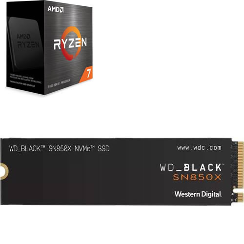 WD SSD WDS100T2X0E + AMD CPU Ryzen 7 5700X W/O Cooler セット