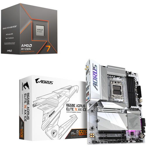 AMD Ryzen 7 8700F + GIGABYTE B650E AORUS ELITE X AX ICE セット