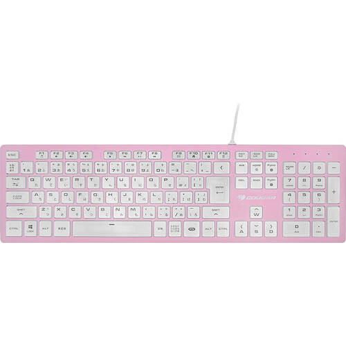 VANTAR AX Pink-JP 日本語配列フルキー パンタグラフ式 ゲーミングキーボード アルミ合金フレーム ピンク