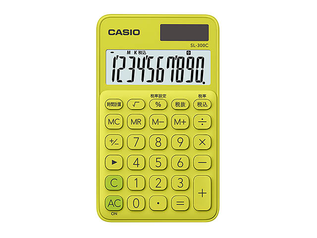 CASIO カシオ手帳型カラフル電卓 SL-300C-YG-N