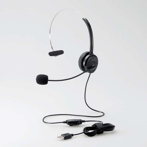 HS-HP29TBK アナログ接続(3.5mm x1) 片耳オーバーヘッドタイプ ヘッドセット