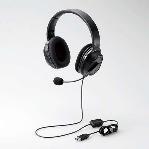 HS-HP30UBK USB接続 両耳大型オーバーヘッドタイプ ヘッドセット