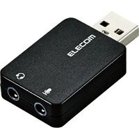 USB-AADC01BK USBオーディオ変換アダプタ コンパクトなコネクタ一体型