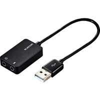 USB-AADC02BK USBオーディオ変換アダプタ 隣のコネクタに干渉しないケーブルタイプ