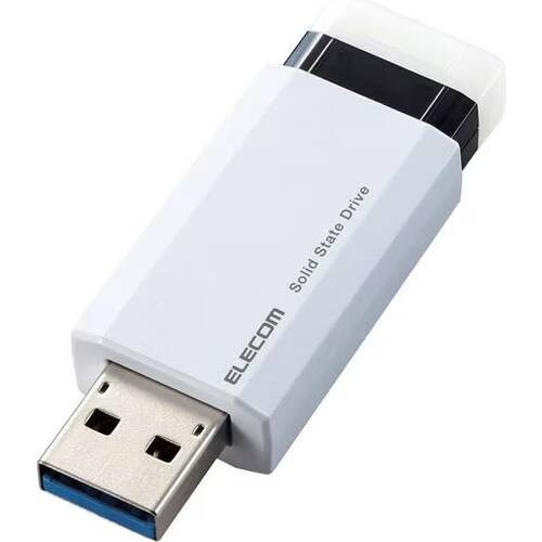 ELECOM エレコム ESD-EPK0500GWH 外付けSSD ノック式 USB3.2(Gen2)対応 500GB ホワイト｜ツクモ公式通販サイト