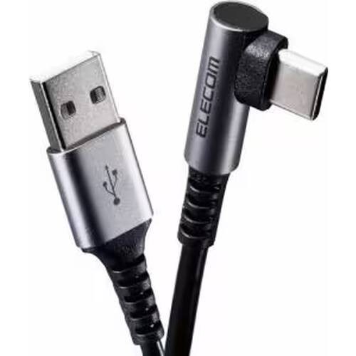 MPA-ACL03NBK　USB2.0ケーブル（認証品、A-C、L型コネクタ）　0.3m