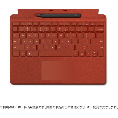 8X6-00039 スリム ペン 2 付き Surface Pro Signature キーボード - ポピー レッド (日本語)