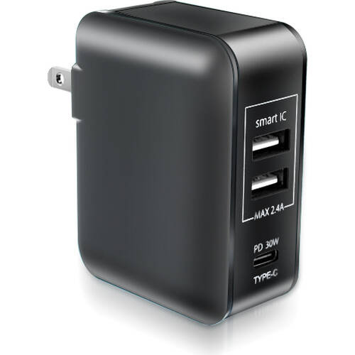 LAC-RA2CPD-BK 最大42W PD対応 USB充電器 ブラック