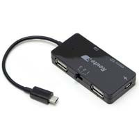 RUH-OTGU2CR+C [USB2.0ハブ/2ポート/10cm/USB microBオス/バスパワー/SDカードリーダー付き]
