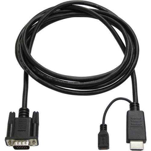 AMC-HDVGA20 HDMI-VGAケーブル 2m FHD/60Hz対応 補助電源コネクタ付き