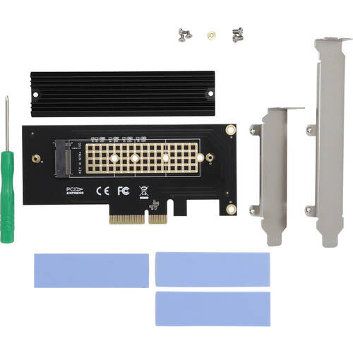 ヒートシンク搭載 M.2 NVMe SSD変換PCIeカード 上面取付タイプ　AIF-11