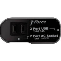 世界平和 JF-PEACE3K （ブラック） 電源タップ付きUSB充電器 USB2ポート(合計2.4Aまで) + AC2口搭載(合計1400Wまで)