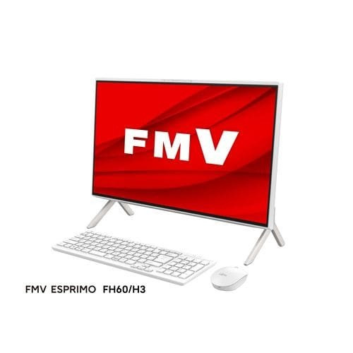 FMVF60H3W　ESPRIMO FH　[ 23.8型 / フルHD / Ryzen 5 7530U / RAM:8GB / SSD:512GB / Windows 11 Home / MS Office H&B / ワイヤレスキーボード・マウス付属 / ホワイト ]