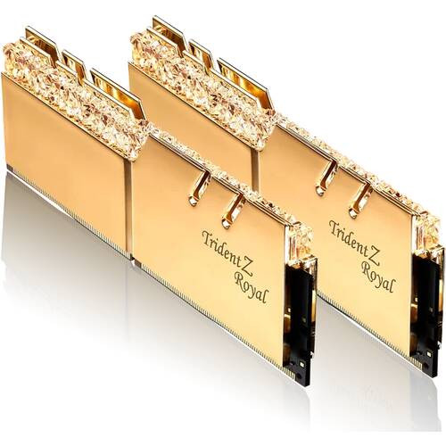 G.SKILL ジースキル F4-3200C16D-16GTRG（ゴールド） [デスクトップ用 / DDR4 SDRAM（288pin） / 16GB(8GB × 2枚組)セット / DDR4-3200 CL16-18-18-38 / Trident Z Royal シリーズ　OCメモリー］