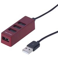 UH-2414R （レッド） [USB2.0ハブ/4ポート/120cm/USB Aオス/バスパワー/マグネット付き]