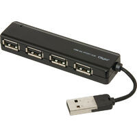 UH-2444BK （ブラック） [USB2.0ハブ/4ポート/4cm/USB Aオス/バスパワー]