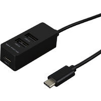 UH-C2463BK （ブラック） [USB2.0ハブ  3ポート  120cm  USB Cオス  バスパワー  マグネット付き]